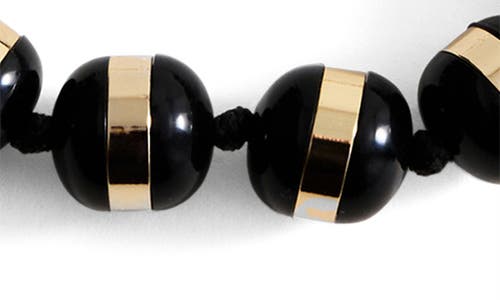 Mango Banded Bead Necklace In Black
