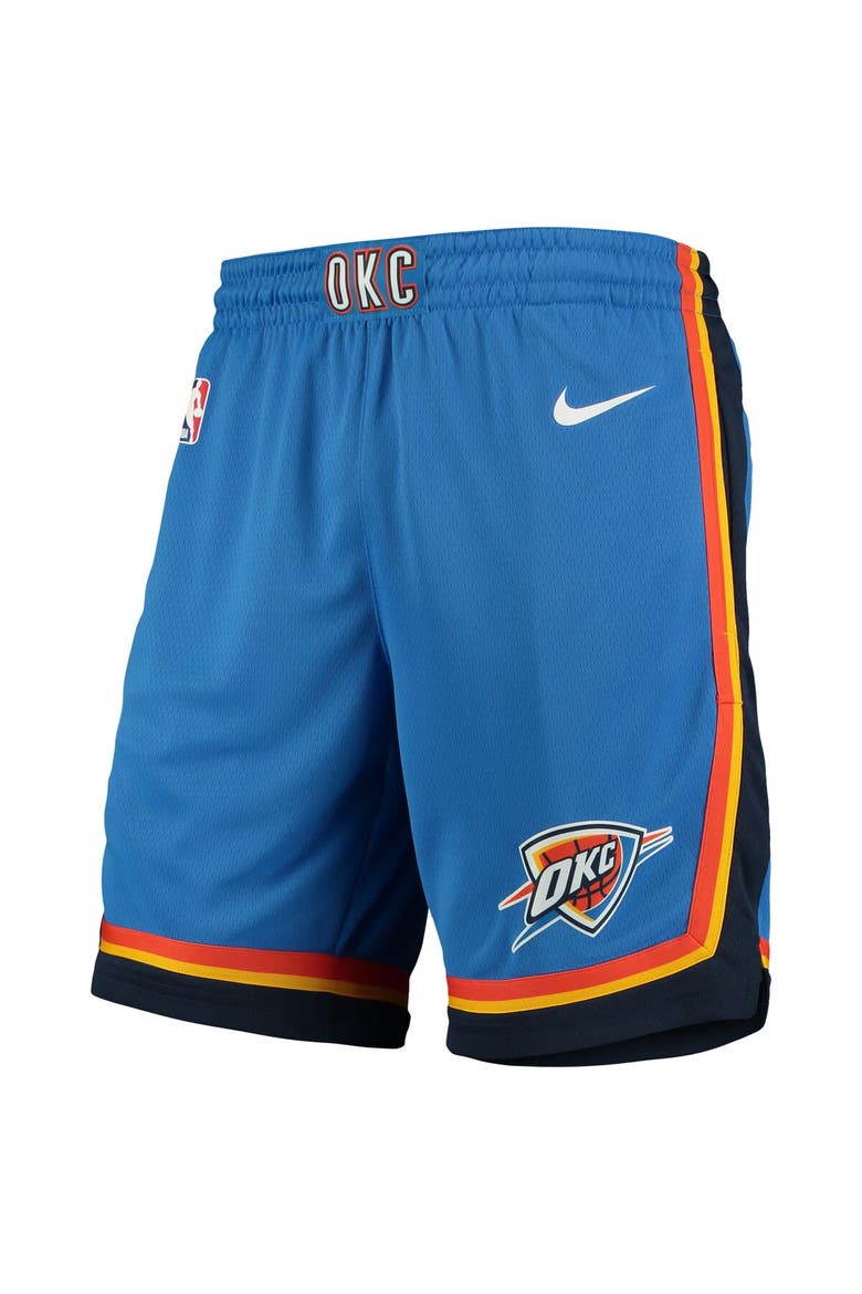 Men's Nike Blue 2019/20 Oklahoma City Thunder Icon Edition Swingman Shorts, Alternate, color, Blue