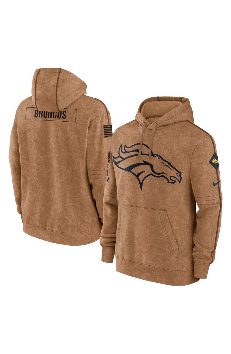 Nike Men's Nike Brown Denver Broncos 2023 Salute To Service Club Pullover Hoodie, Alternate, color,