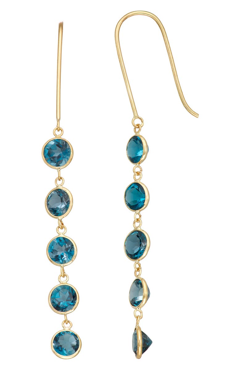 FUZION CREATIONS Stone Drop Earrings, Main, color, London Blue Topaz