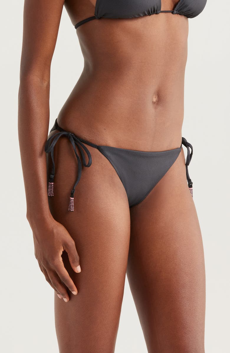 Maaji Shinning Reversible Bikini Bottoms, Alternate, color, Black