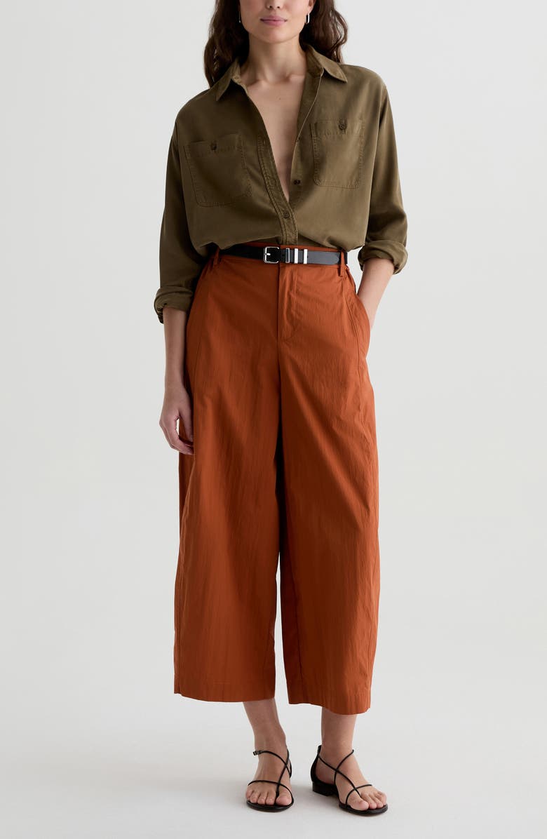 AG Jasmin Relaxed High Waist Ankle Barrel Leg Pants, Alternate, color, Cavern Clay