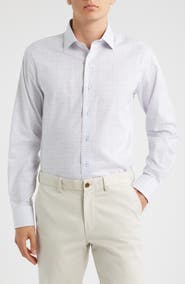 Lorenzo Uomo Trim Fit Tattersall Check Cotton Twill Dress Shirt