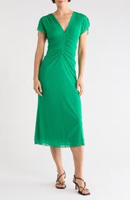 Diane von Furstenberg Gathered Cap Sleeve Dress