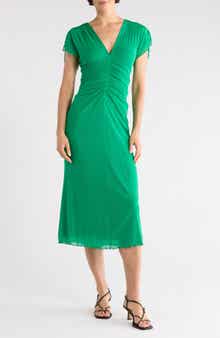 Diane von Furstenberg Gathered Cap Sleeve Dress