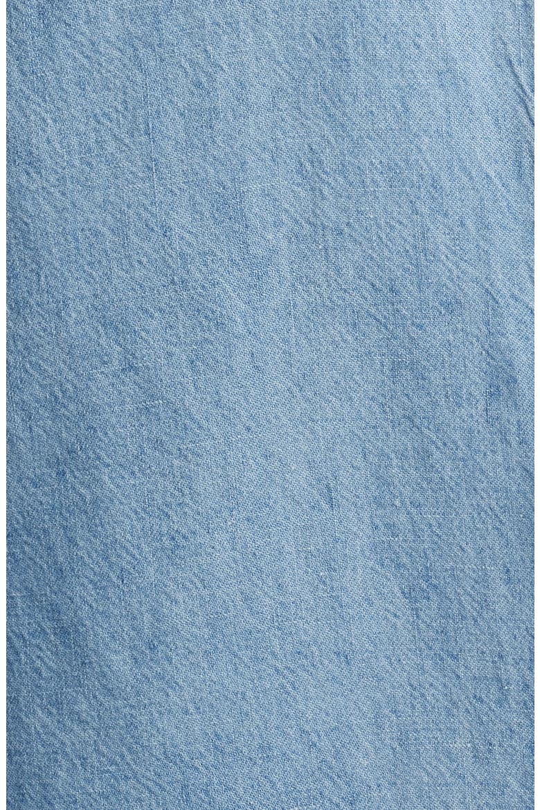 Chain Trim Denim Button-Up Shirt, Alternate, color, LIGHT BLUE