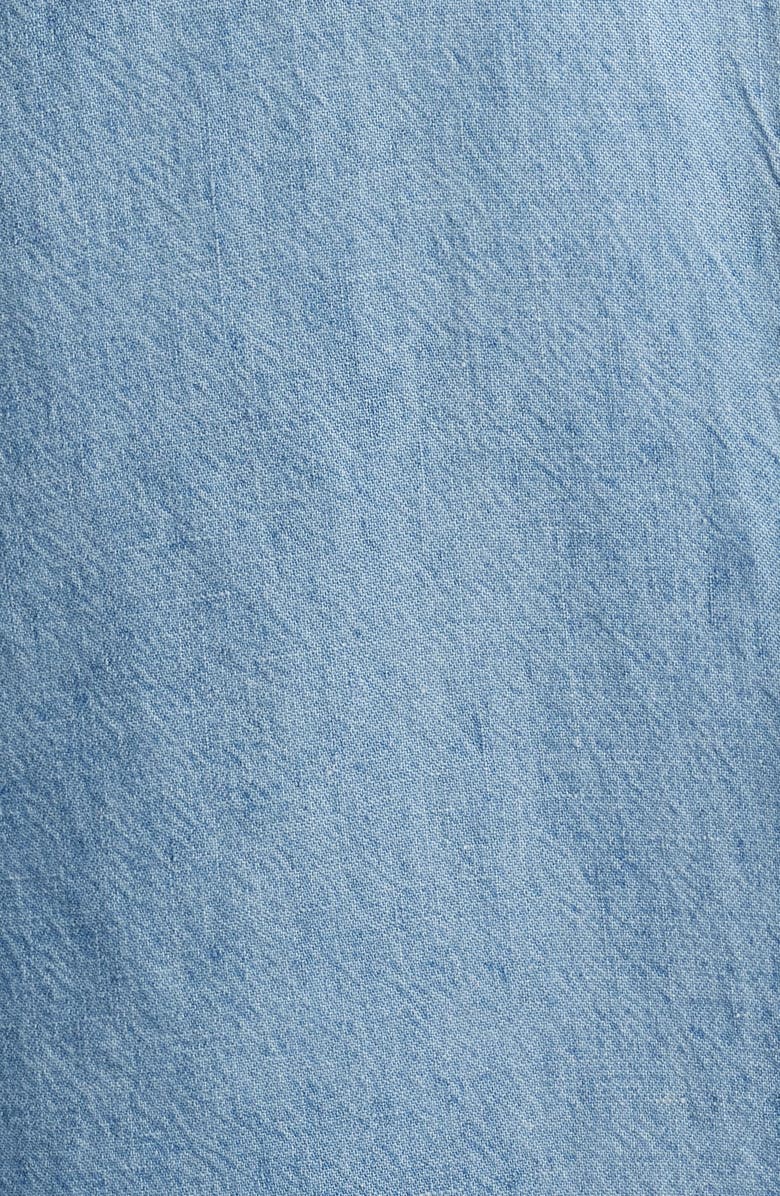 KOBI HALPERIN Chain Trim Denim Button-Up Shirt, Alternate, color, Light Blue