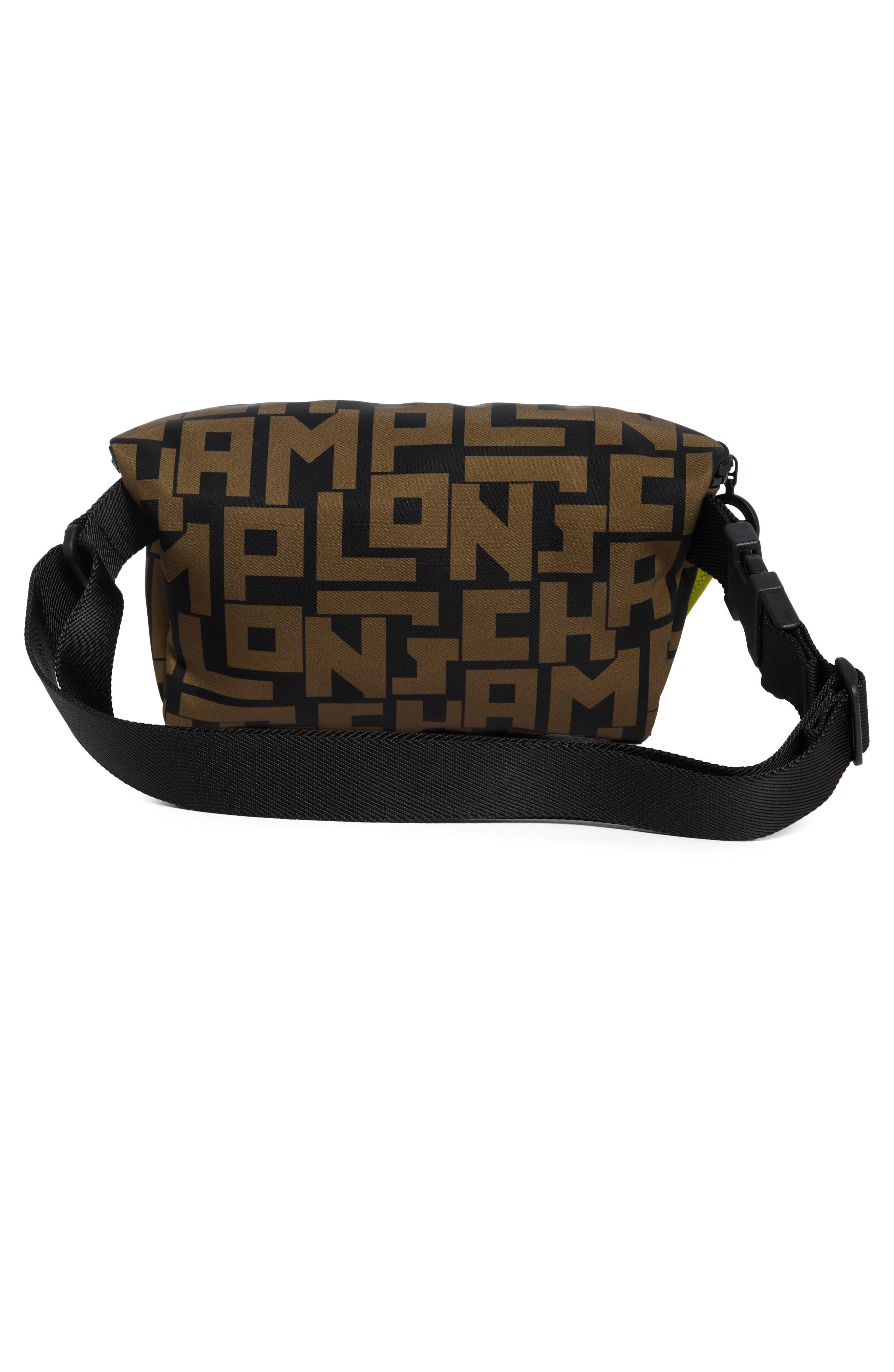 Longchamp Le Pliage Medium Belt Bag, Alternate, color, Black/ Khaki