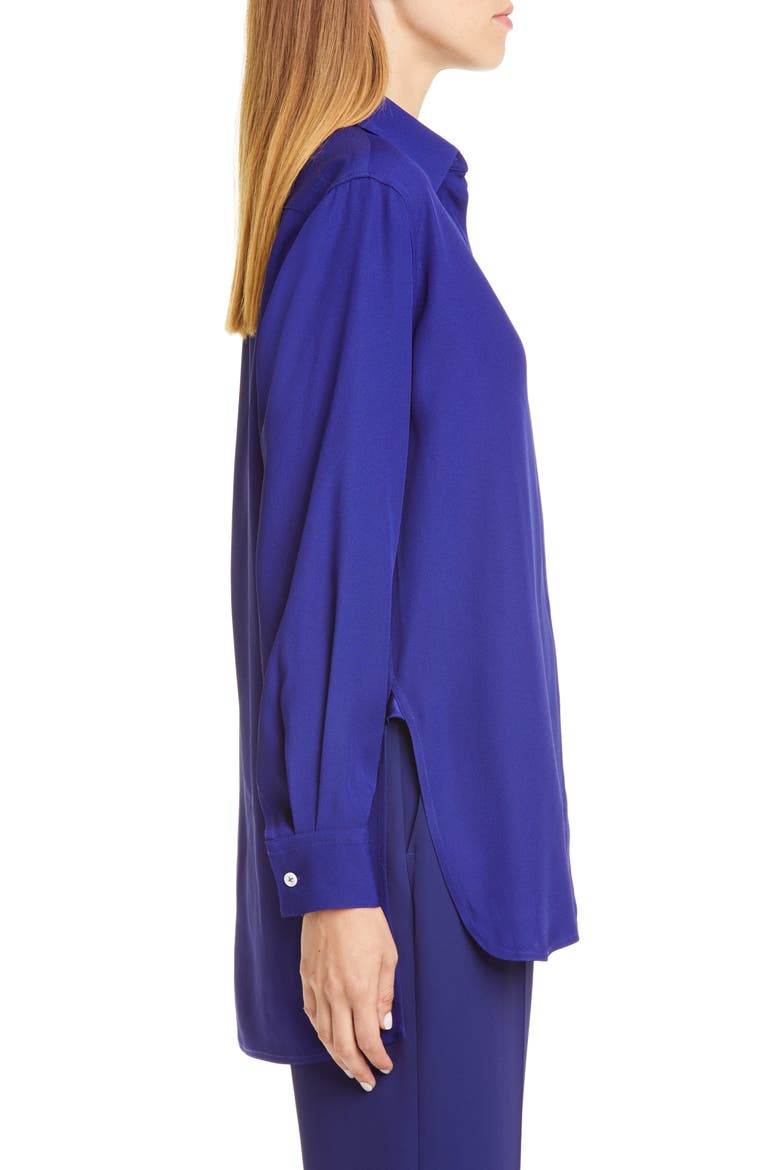 Crepe Back Satin Shirt, Alternate, color, COBALT