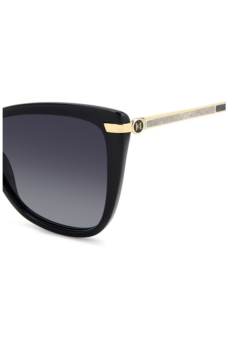 55mm Gradient Rectangular Sunglasses, Alternate, color, BLACK/ DARK GREY SF