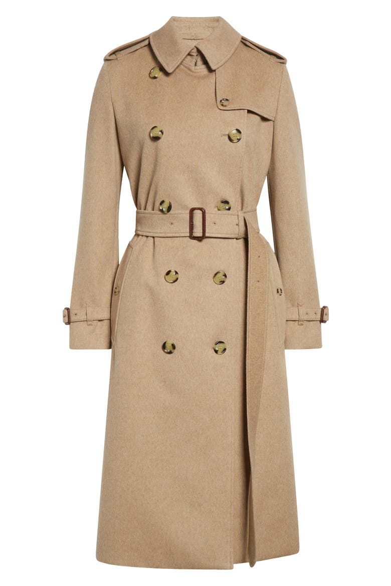 Kensington Cashmere Trench Coat, Alternate, color, TRAIL MELANGE