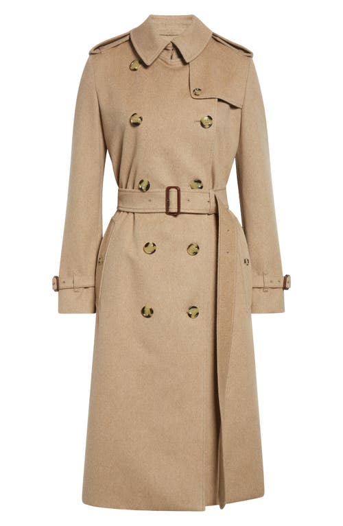 Burberry Kensington Cashmere Trench Coat In Brown
