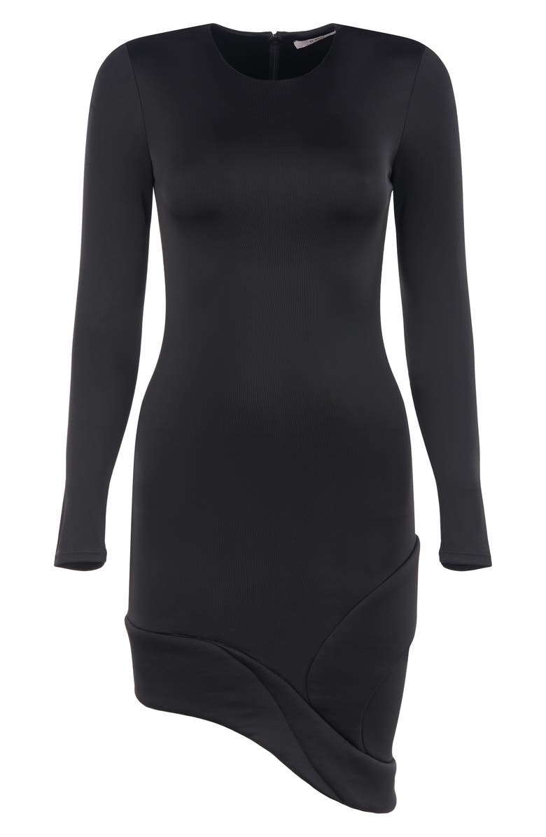 Et Ochs Nevaeh Asymmetric Long Sleeve Minidress, Alternate, color, Black