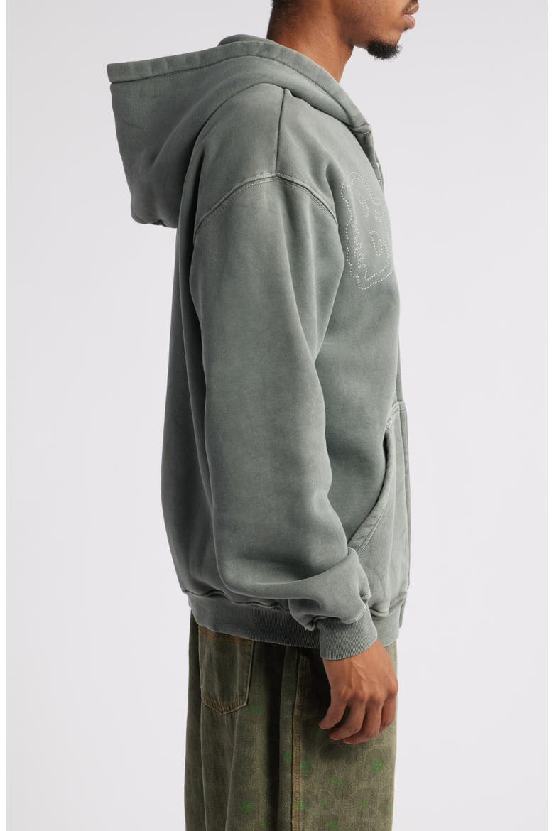 Breakdown Zip Hoode, Alternate, color, WASHED BLACK