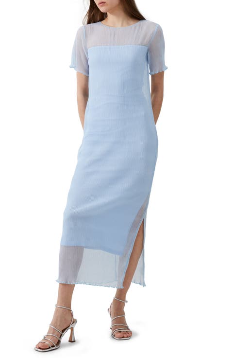 Saskia Sheer Yoke Midi Dress