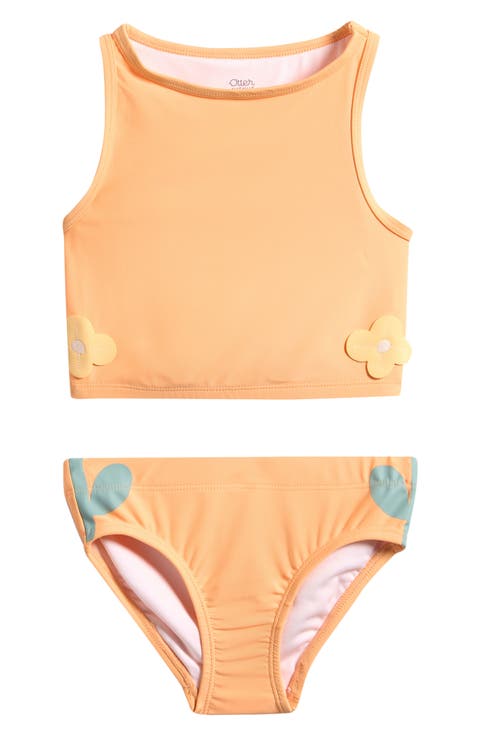 Kids' Floral Appliqué Two-Piece Swimsuit (Toddler)