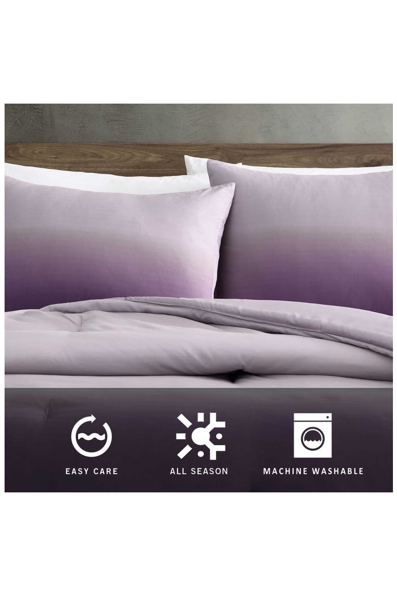 Subtle Ombre Microfiber Comforter Set, Alternate, color, DUSTY PURPLE