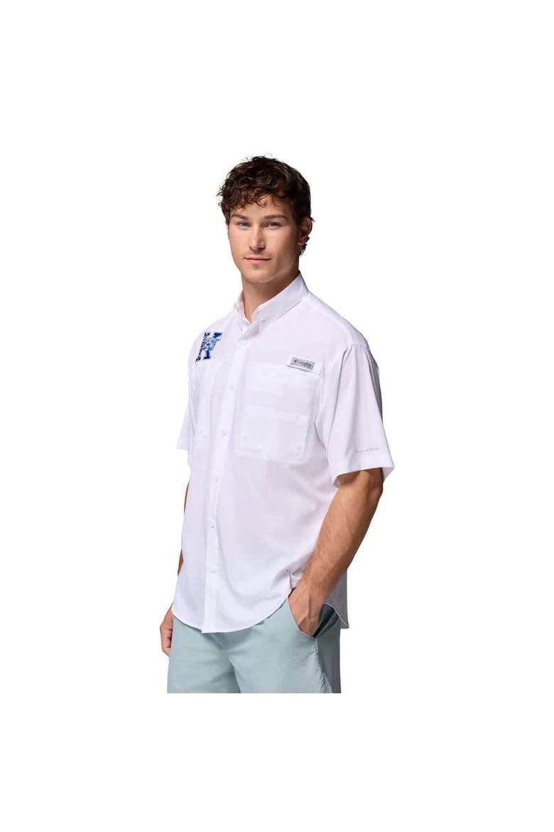 Men's Columbia White Kentucky Wildcats Tamiami Omni-Shade Button-Down Shirt, Alternate, color, White