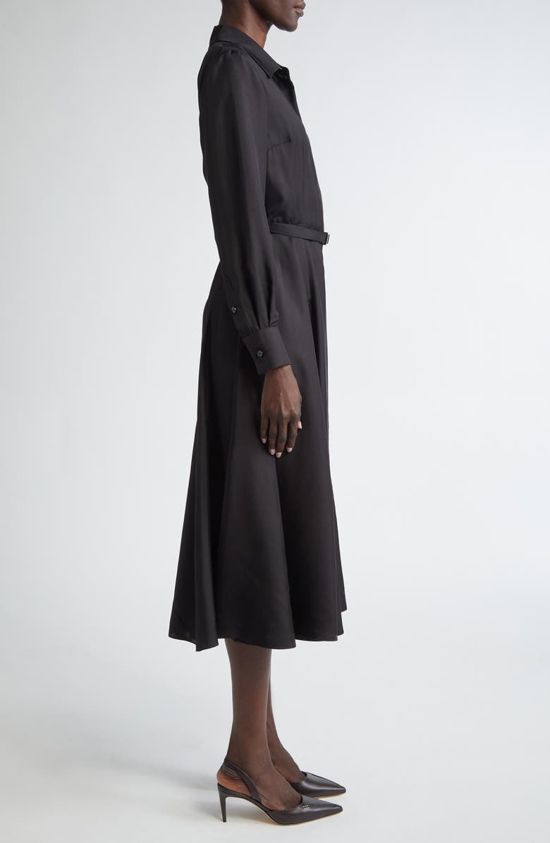 Emilia Wickstead Riko Long Sleeve Silk Twill Midi Shirtdress, Alternate, color, 