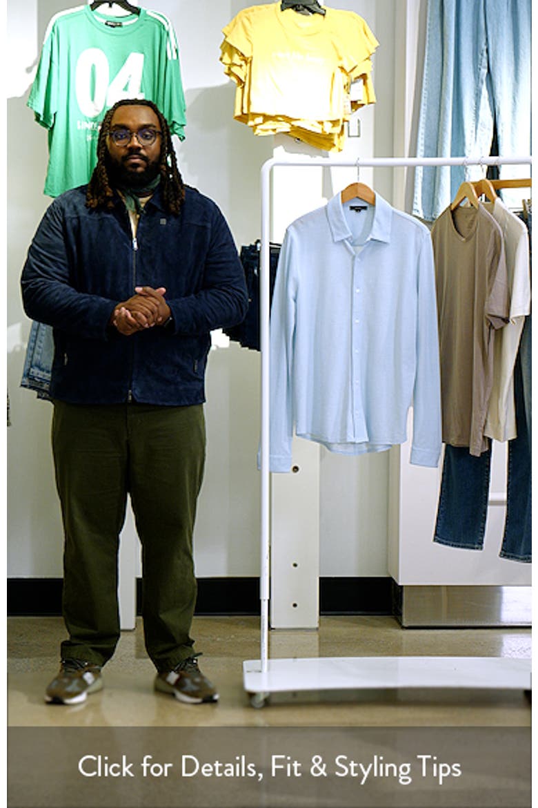 Cotton Piqué Knit Button-Up Shirt video