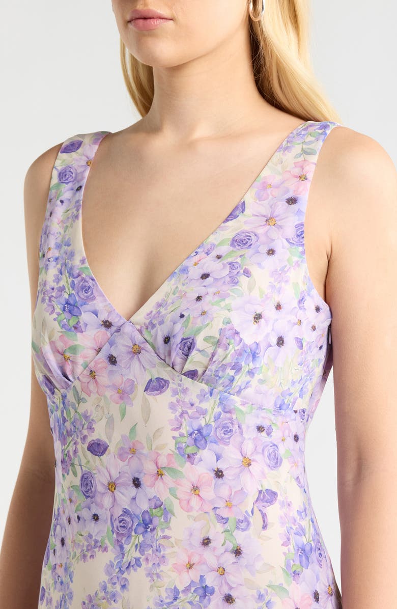 ASTR the Label Symone V-Neck Maxi Sundress, Alternate, color, Purple Floral