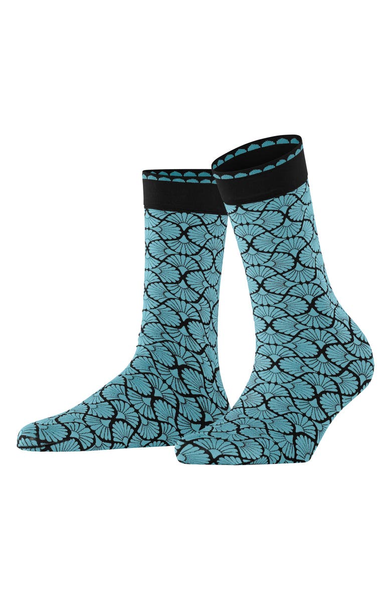 Falke Flair Epoque Crew Socks, Alternate, color, Key Largo
