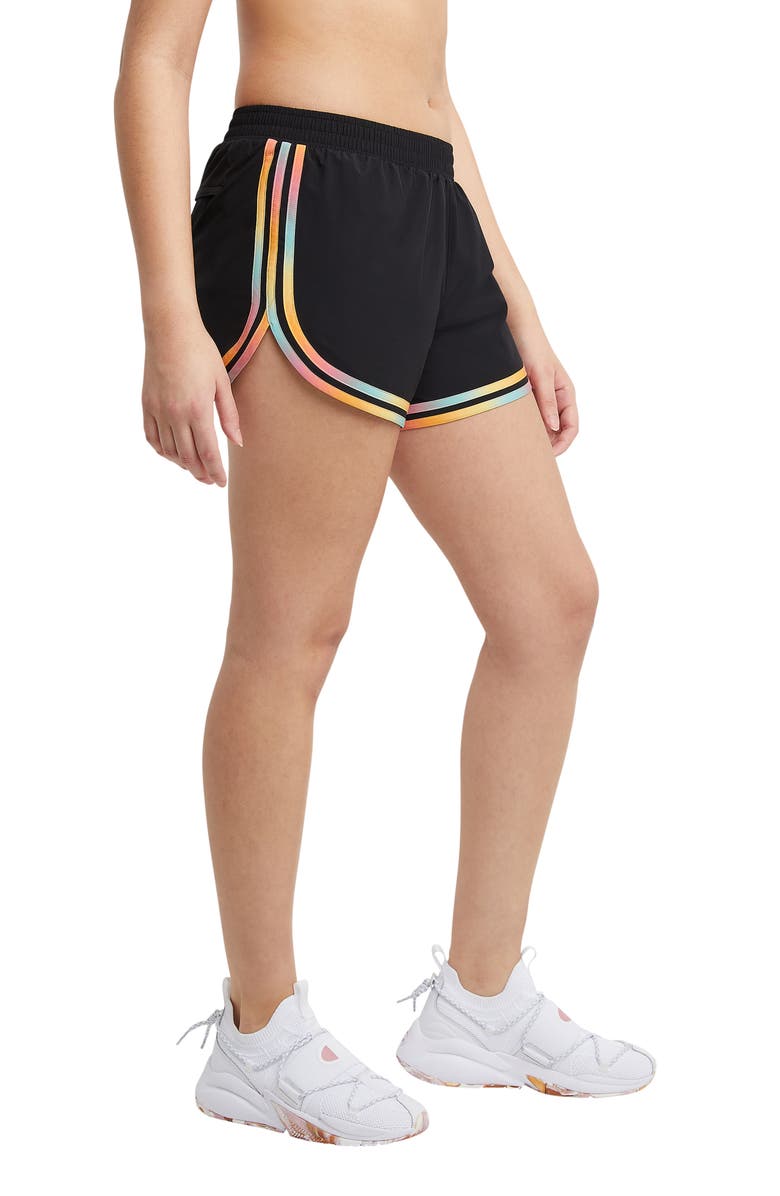 Champion Varsity Logo Print Shorts, Alternate, color, 