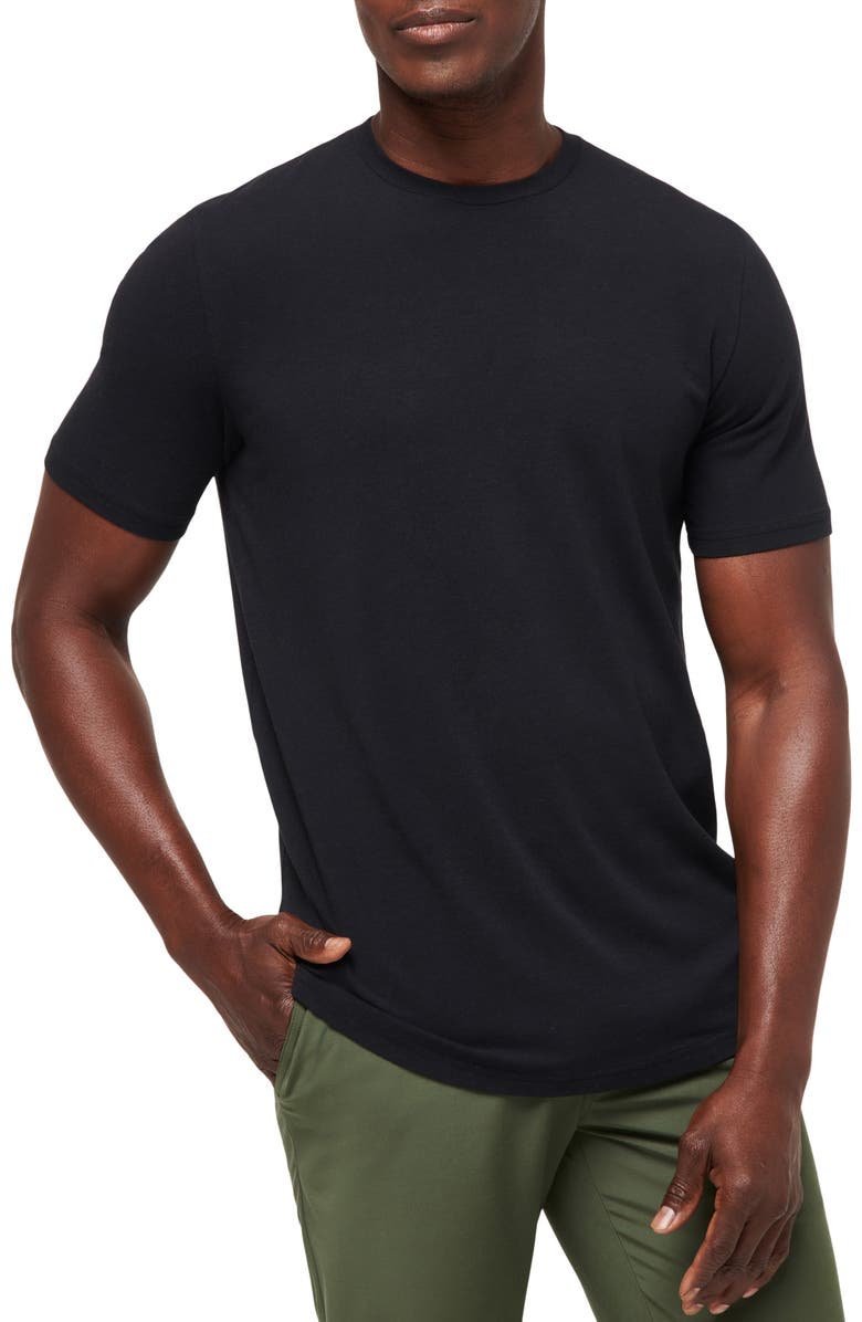 TravisMathew Cloud Crewneck T-Shirt, Main, color, Black