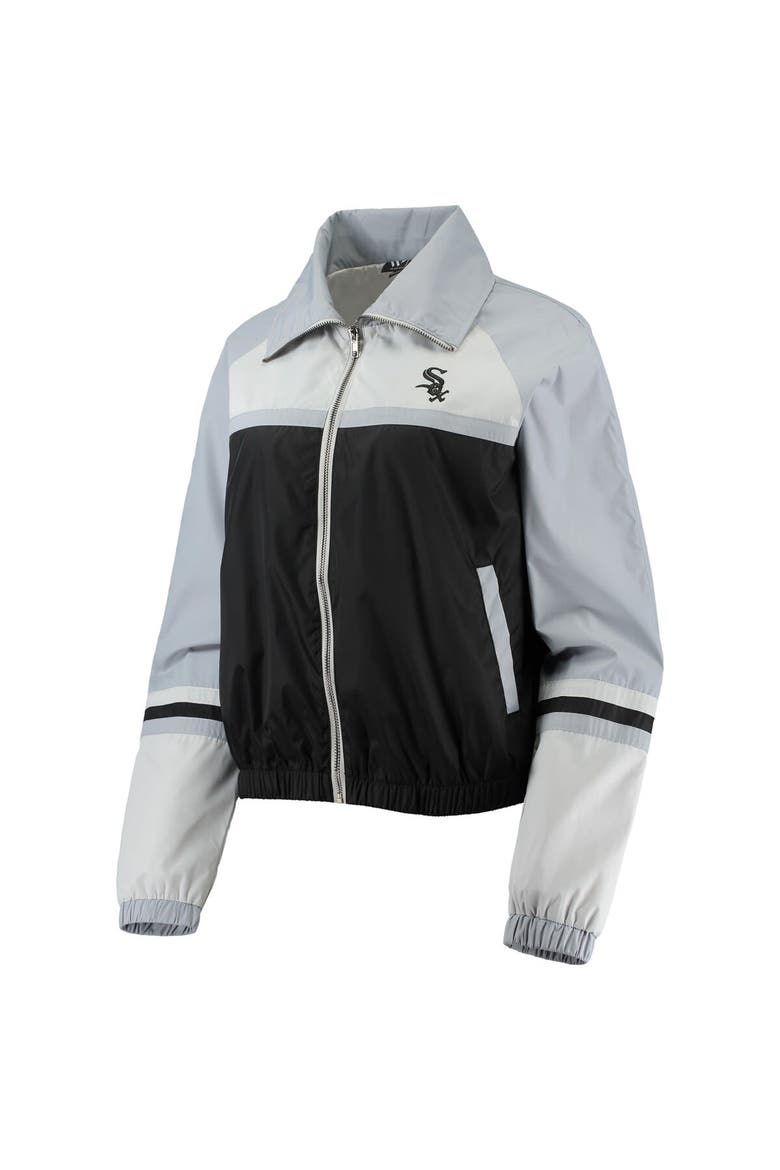 Women's The Wild Collective Black Chicago White Sox Colorblock Track Raglan Full-Zip Jacket, Alternate, color, Black