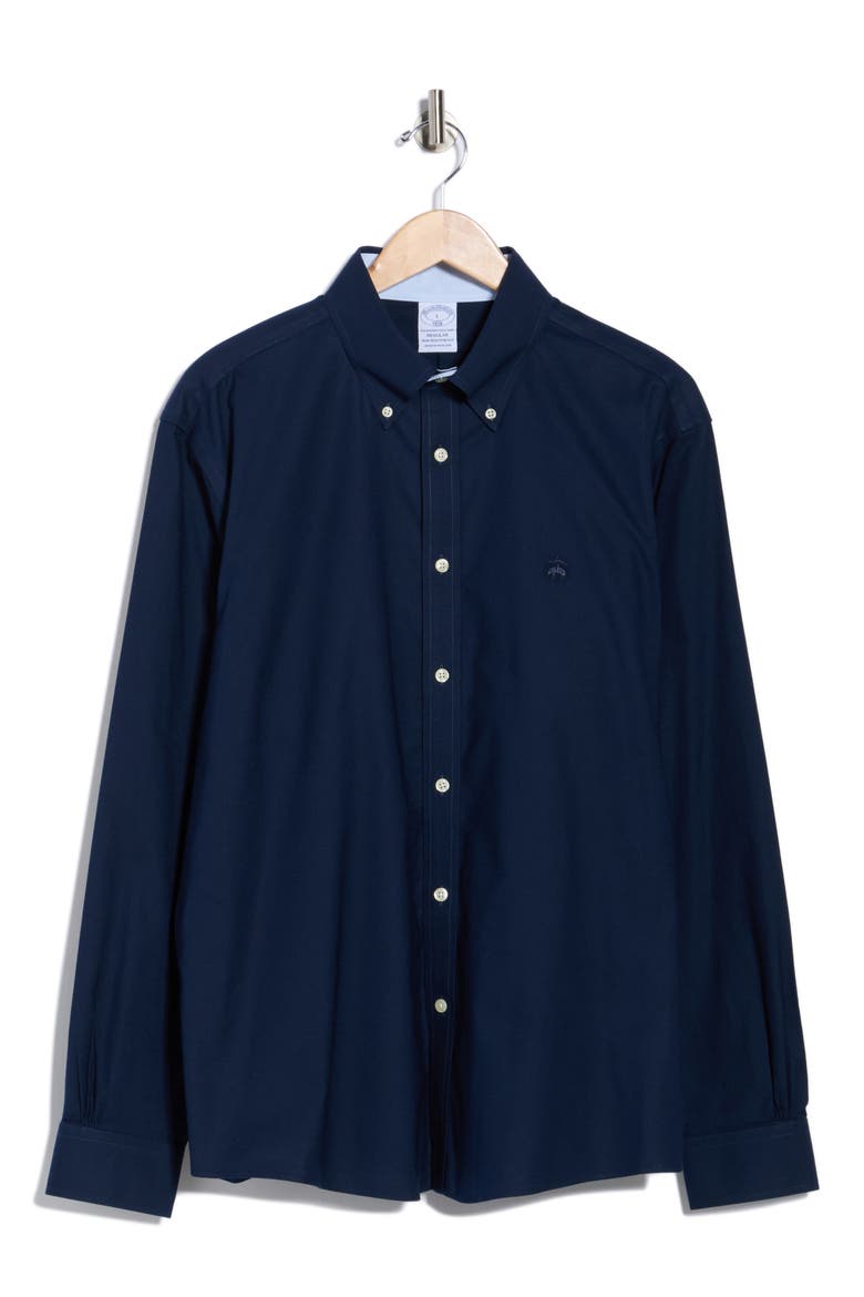 Regular Fit Stretch Button-Down Shirt Regular Fit Stretch Button-Down Oxford Shirt, Alternate, color, NAVY BLAZER