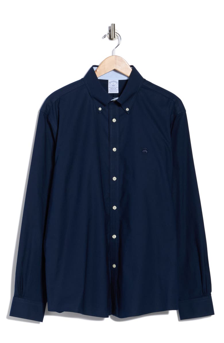 Brooks Brothers Regular Fit Stretch Button-Down Shirt Regular Fit Stretch Button-Down Oxford Shirt, Alternate, color, Navy Blazer