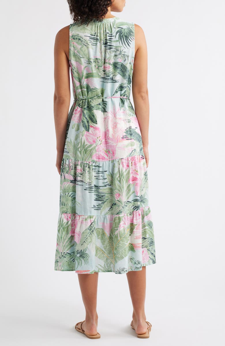 Tommy Bahama Garden Villa Floral Linen Blend Midi Dress, Alternate, color,