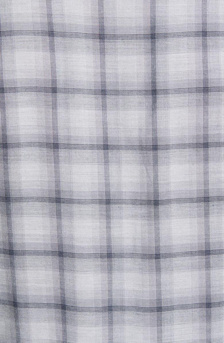 TravisMathew Day And Night Slim Fit Plaid Button-Up Shirt, Alternate, color, Heather Sleet