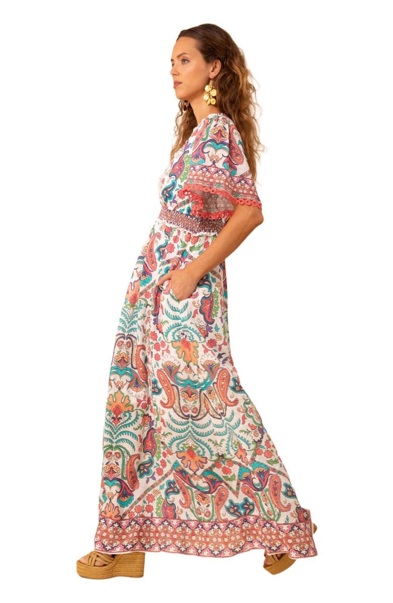 Hale Bob Elsie Linen Maxi Dress, Alternate, color, 
