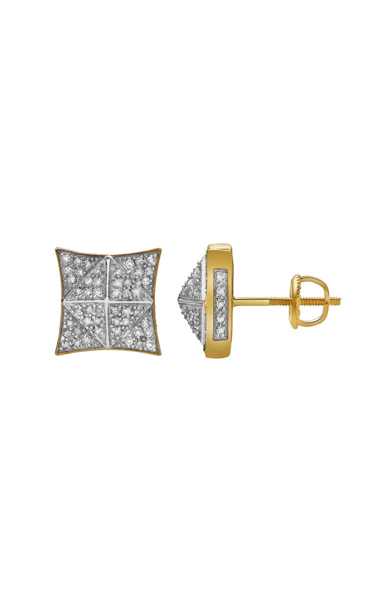 LuvMyJewelry Pureza 10K Yellow Gold Diamond Unisex Earrings - 0.25 Cts, Main, color,