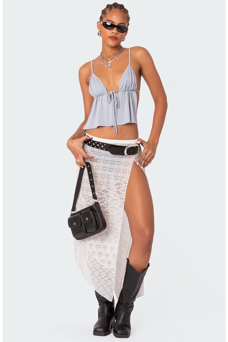 Rylee Tie Front Open Back Camisole, Alternate, color, LIGHT-BLUE