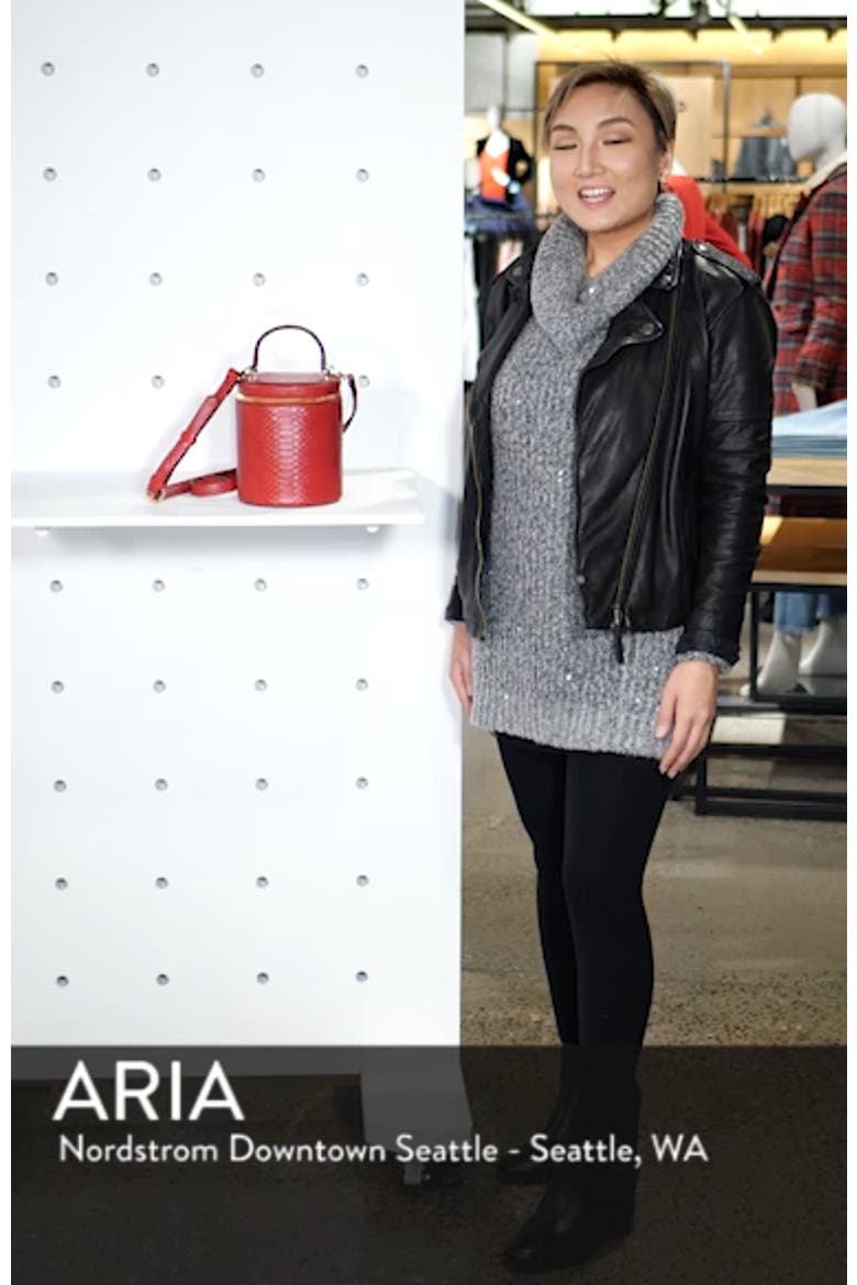 Marion Snake Embossed Bucket Bag video