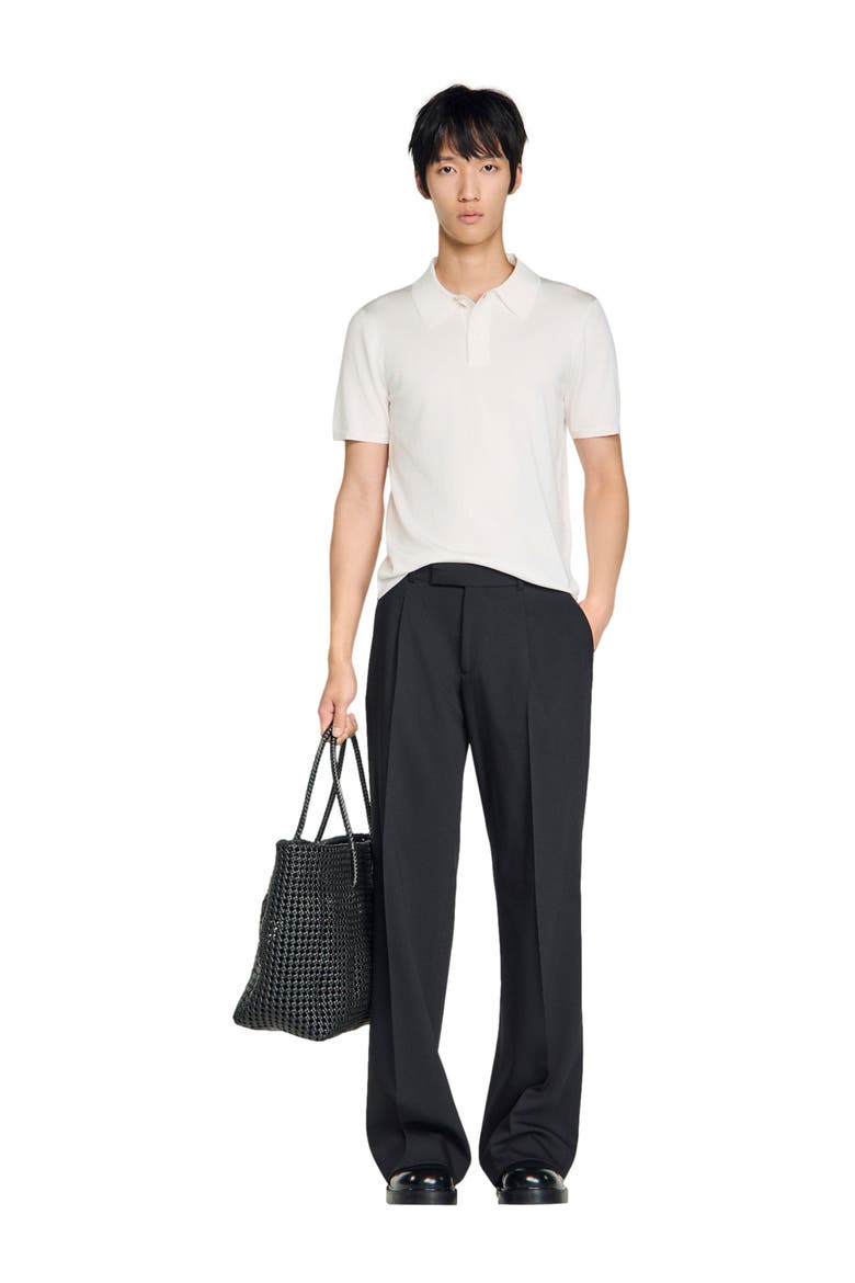 Short-sleeve knitted polo shirt, Alternate, color, White