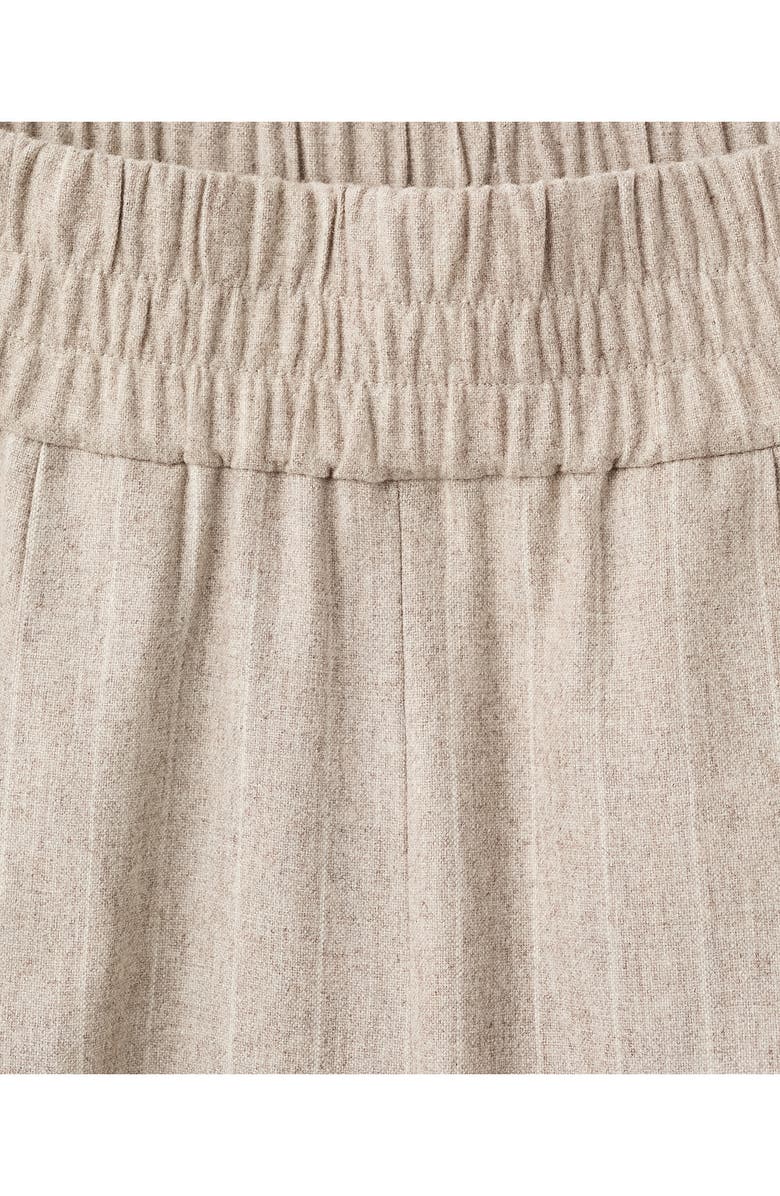 MANGO Pinstripe Wool Blend Pull-On Pants, Alternate, color, Grey