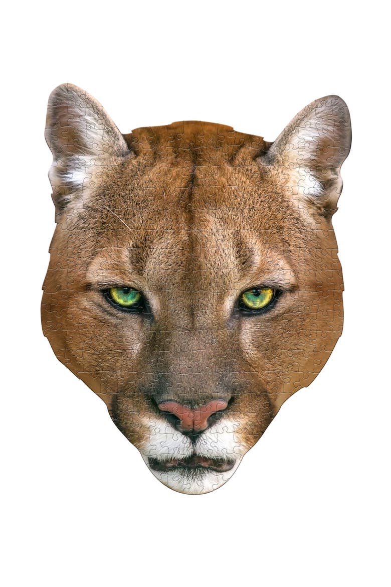 I Am Cougar 300 Pieces Animal Shaped Jigsaw Puzzle, Alternate, color, Multicolored
