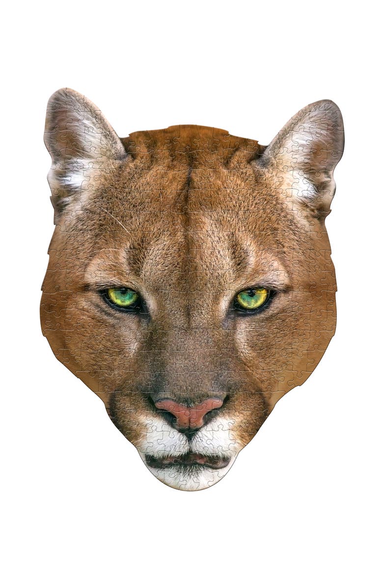 Madd Capp I Am Cougar 300 Pieces Animal Shaped Jigsaw Puzzle, Alternate, color, Multicolored