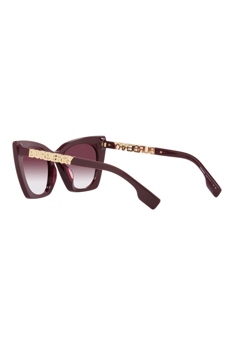 52mm Cat Eye Sunglasses, Alternate, color, BORDEAUX