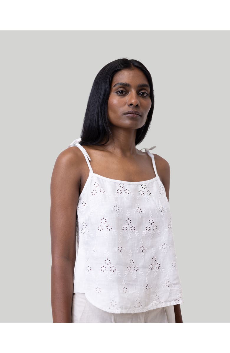Reistor Women's Tie-up Embroidered Camisole Top - White - Large, Main, color, White Embroidered
