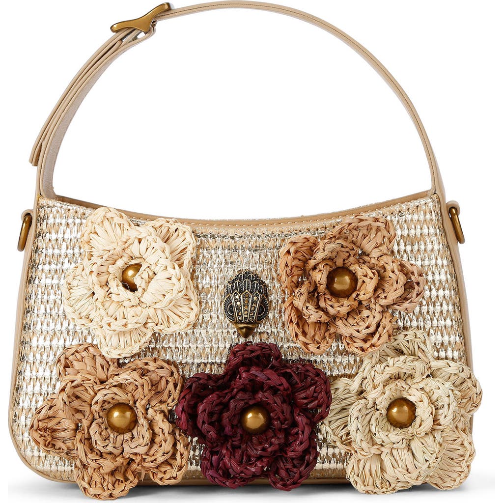 Kurt Geiger London Mini Bond Floral Shoulder Bag In Open Beige