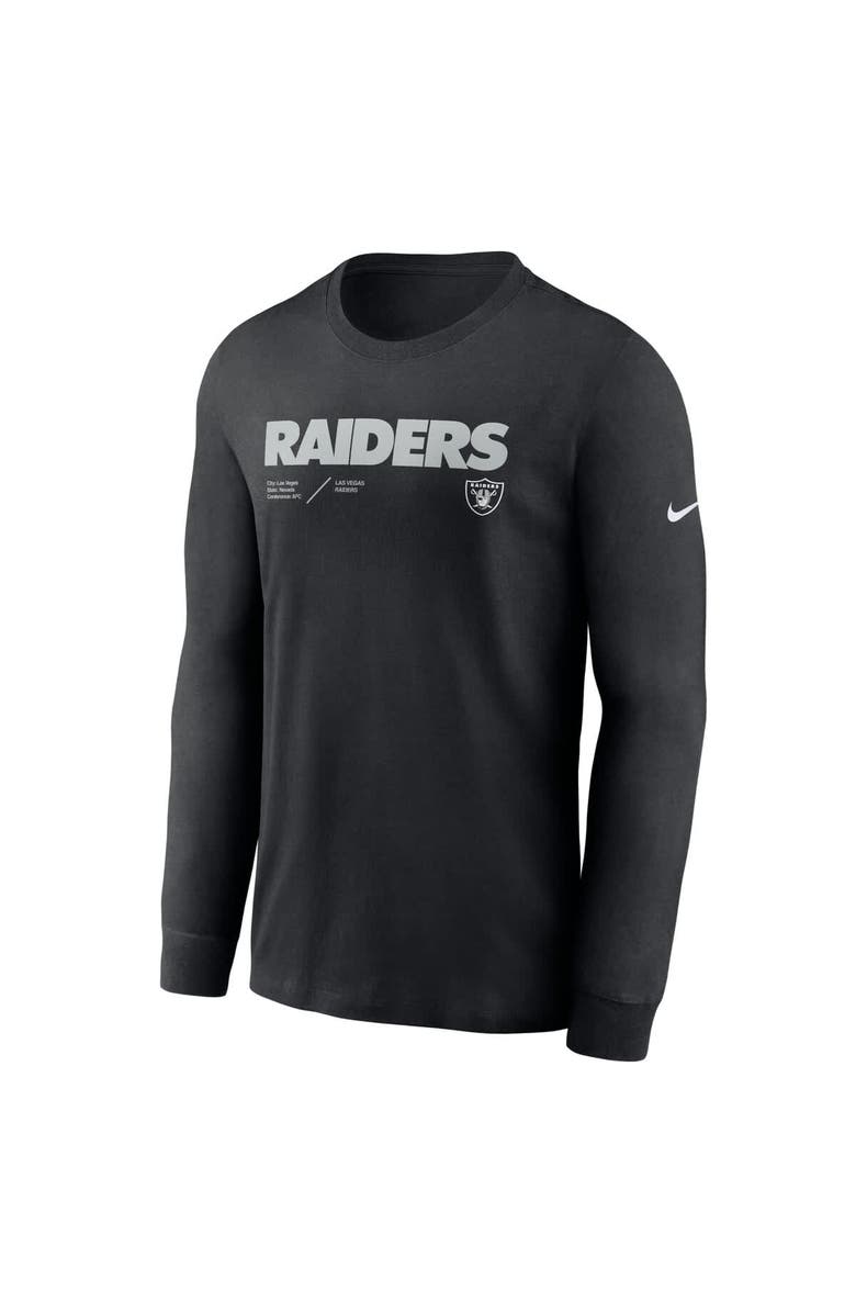 Nike Men's Nike Black Las Vegas Raiders Sideline Infograph Lock Up Performance Long Sleeve T-Shirt, Alternate, color, 