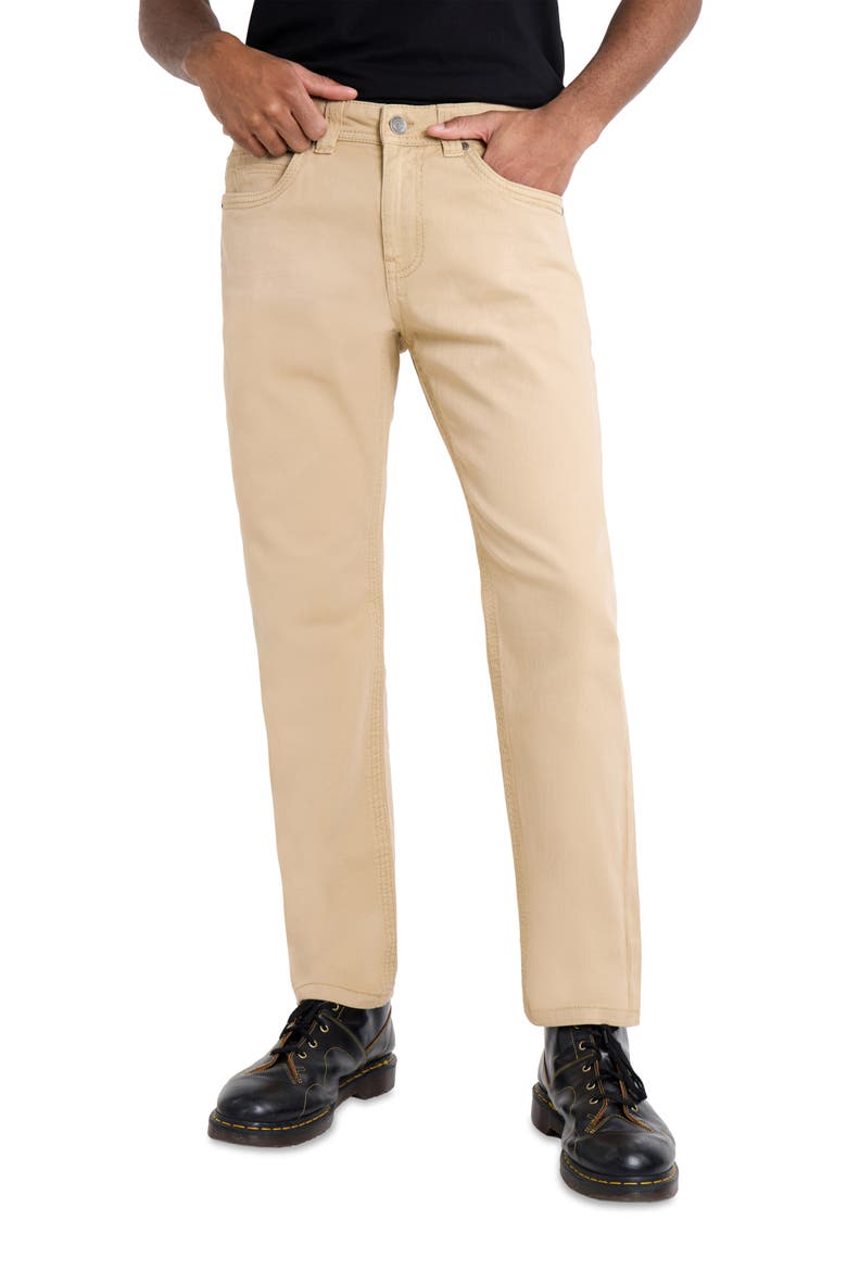 Saddle Stitch Slim Fit Jeans, Alternate, color, KHAKI