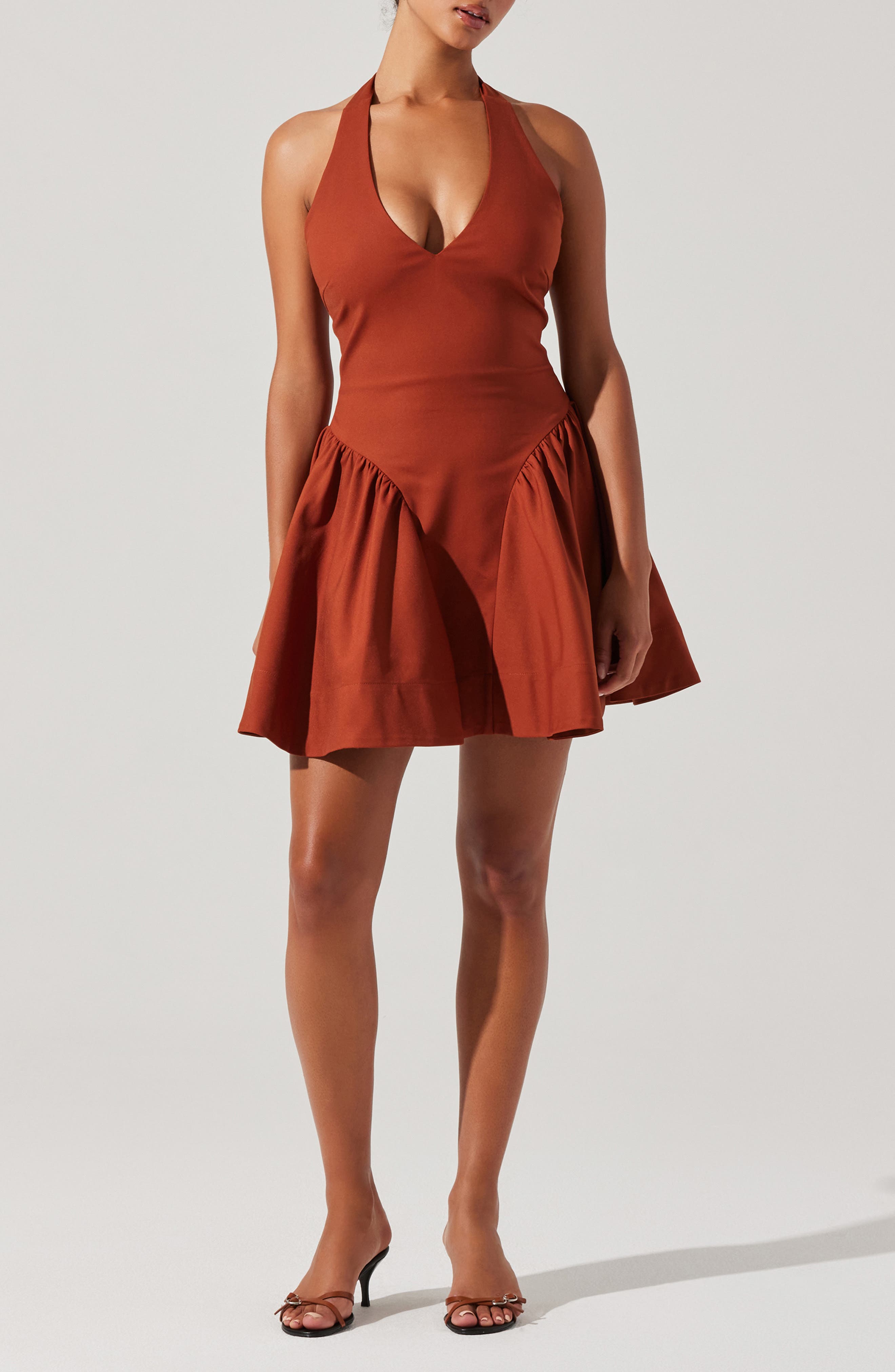 ASTR the Label Meana Cotton Blend Halter Minidress