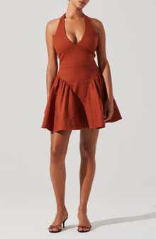Meana Cotton Blend Halter Minidress