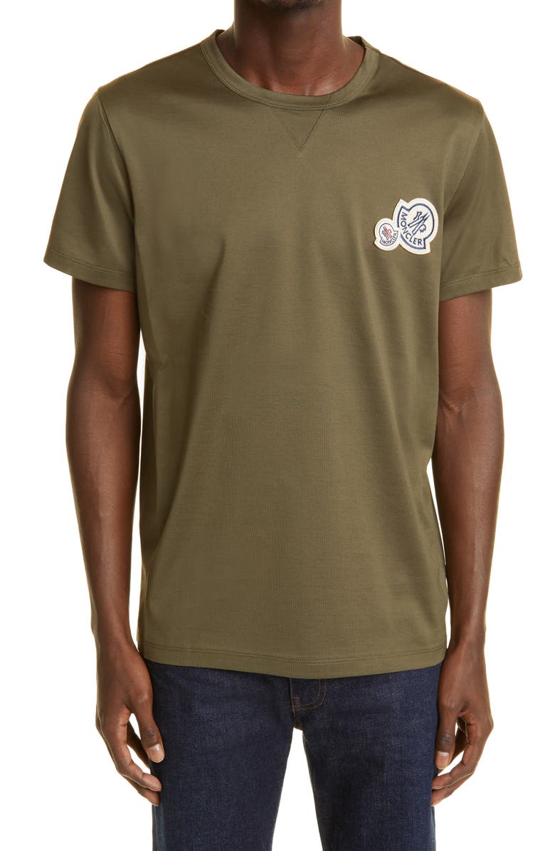 Moncler Double Logo Patch Slim Fit T-Shirt, Main, color, 