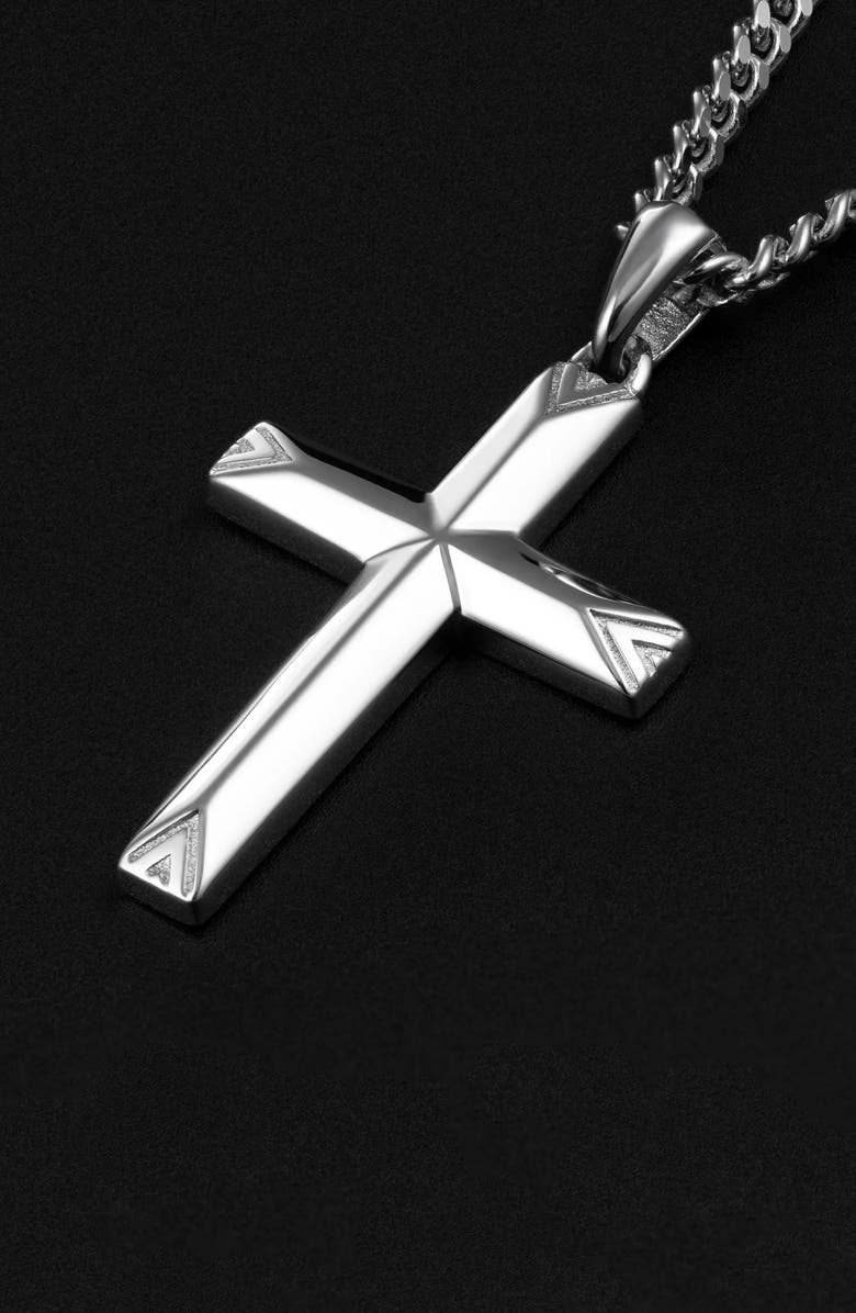 Vincero Men's Cross Pendant Necklace, Alternate, color, Silver